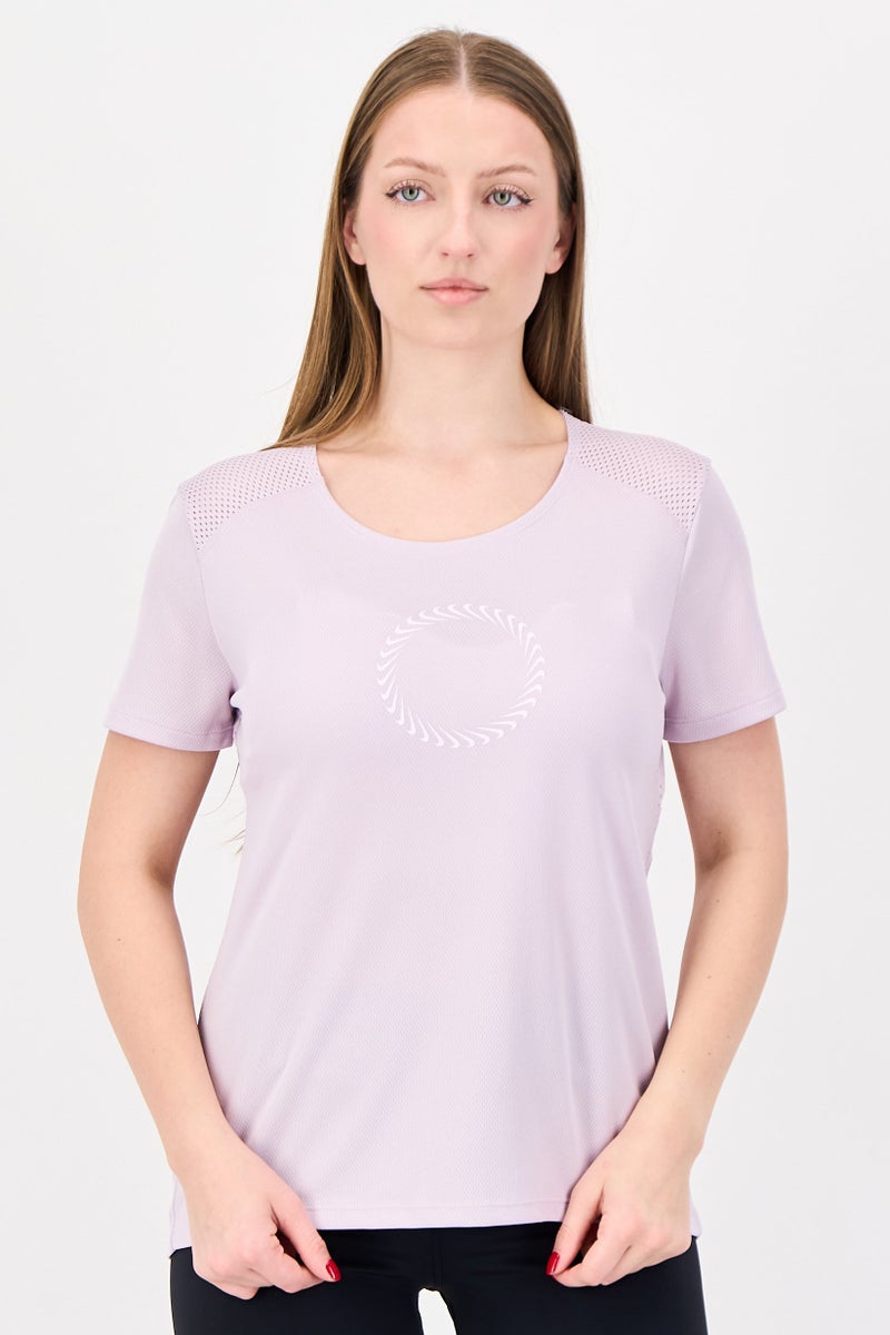 Nike Women Dri Fit Short Sleeve Running T-Shirt, Lilac - Image 1